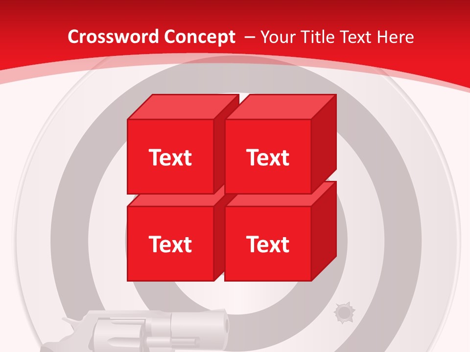 A Gun And A Target On A Red And White Background PowerPoint Template