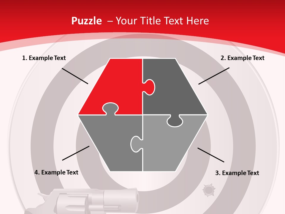 A Gun And A Target On A Red And White Background PowerPoint Template