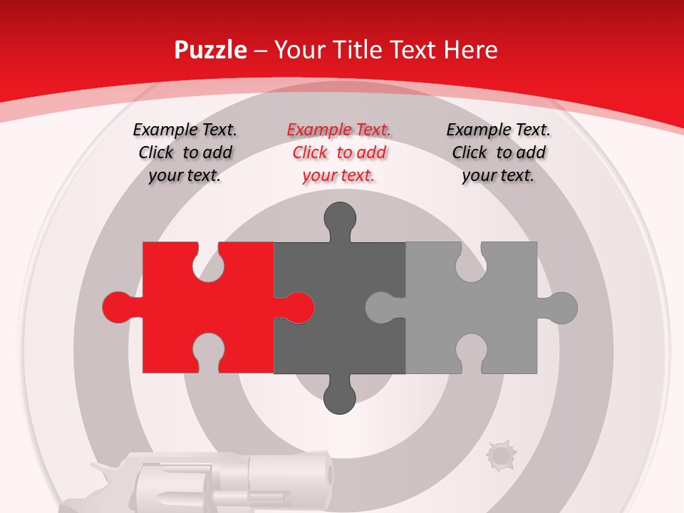 A Gun And A Target On A Red And White Background PowerPoint Template