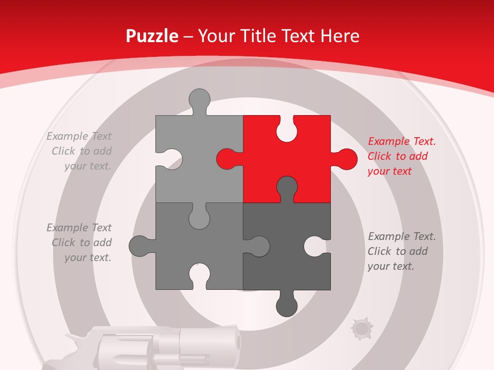 A Gun And A Target On A Red And White Background PowerPoint Template