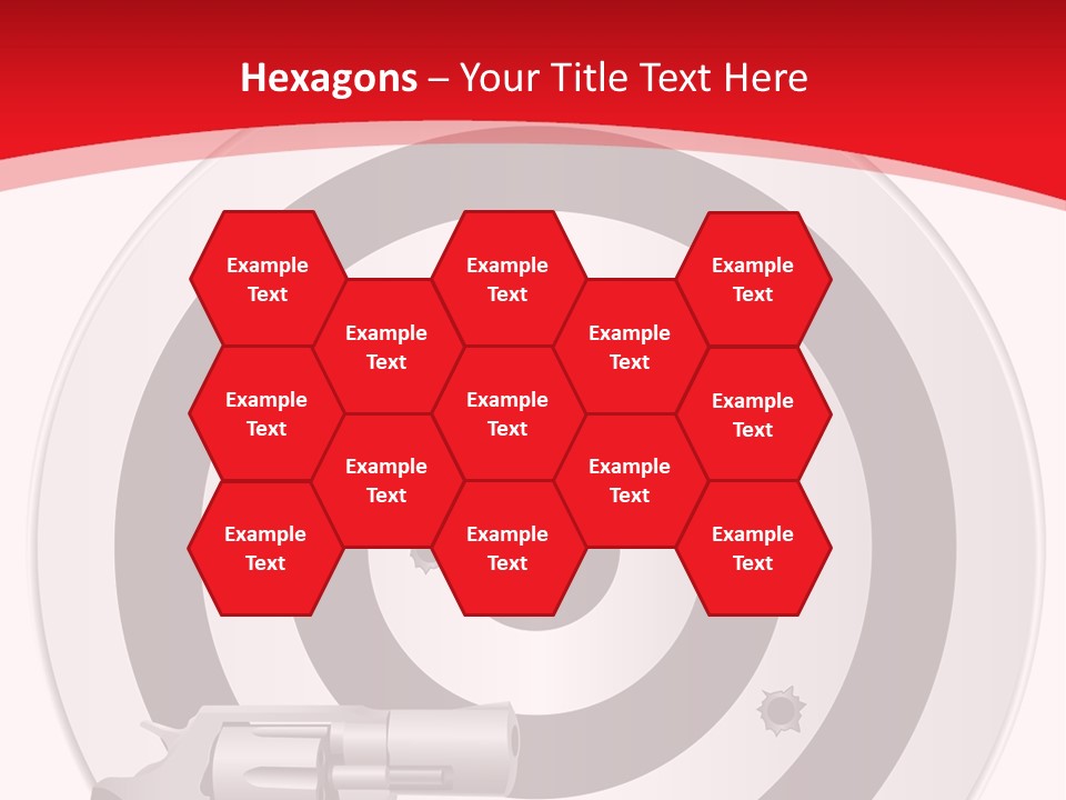 A Gun And A Target On A Red And White Background PowerPoint Template