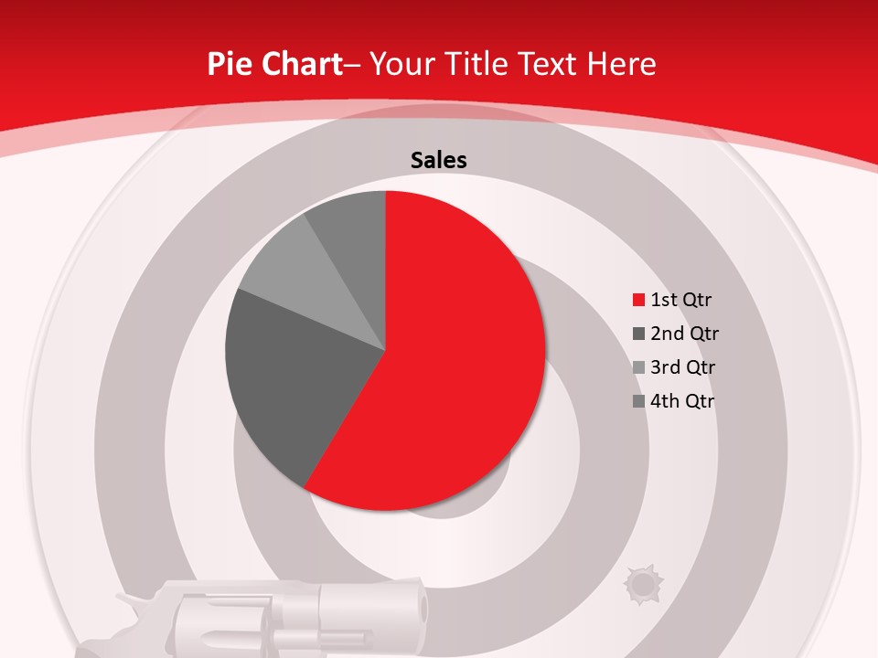 A Gun And A Target On A Red And White Background PowerPoint Template