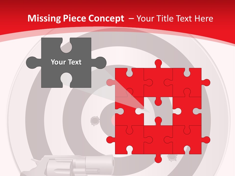A Gun And A Target On A Red And White Background PowerPoint Template