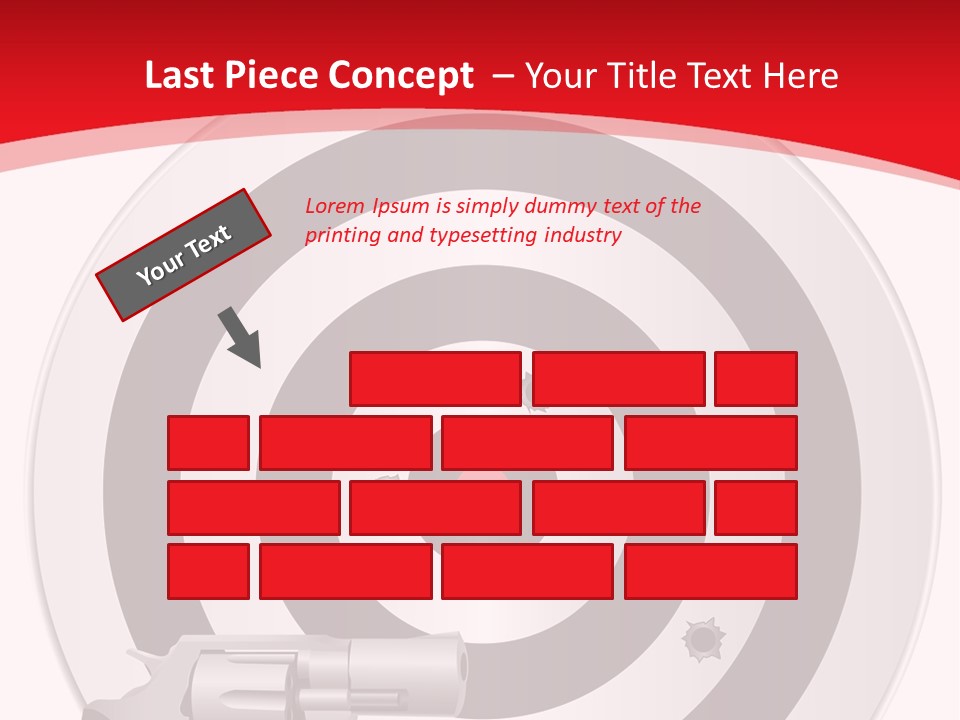 A Gun And A Target On A Red And White Background PowerPoint Template