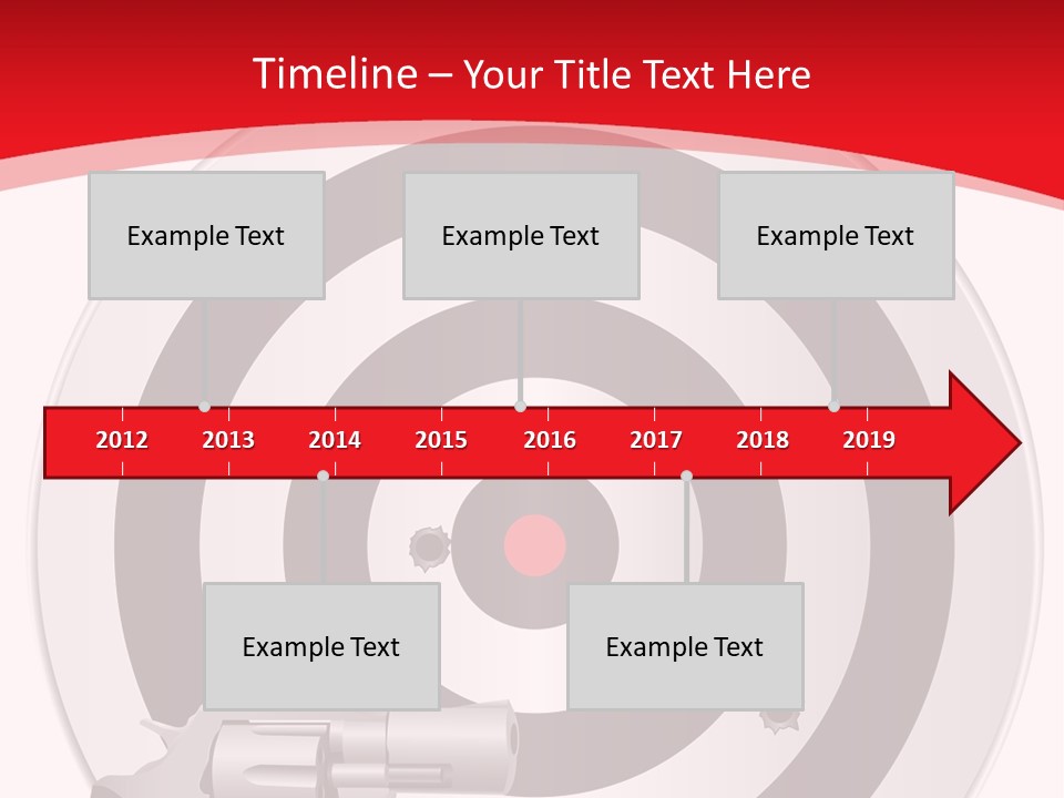 A Gun And A Target On A Red And White Background PowerPoint Template