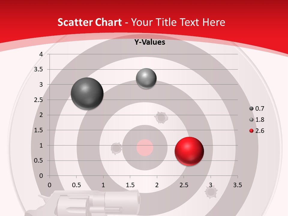 A Gun And A Target On A Red And White Background PowerPoint Template
