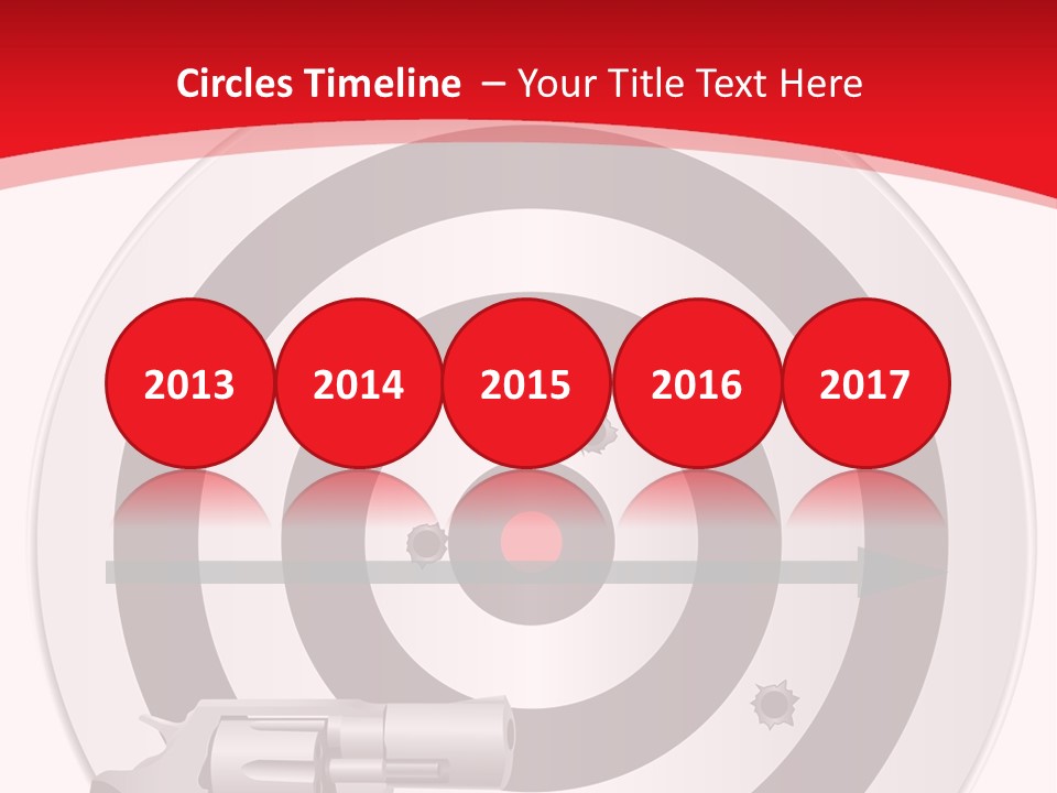 A Gun And A Target On A Red And White Background PowerPoint Template