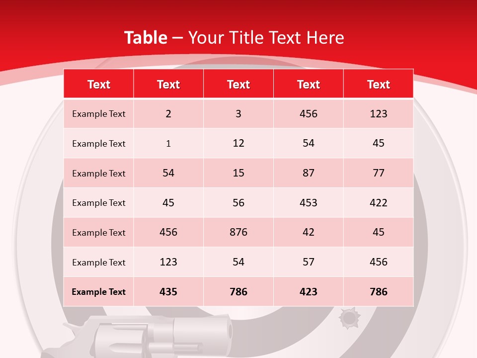 A Gun And A Target On A Red And White Background PowerPoint Template