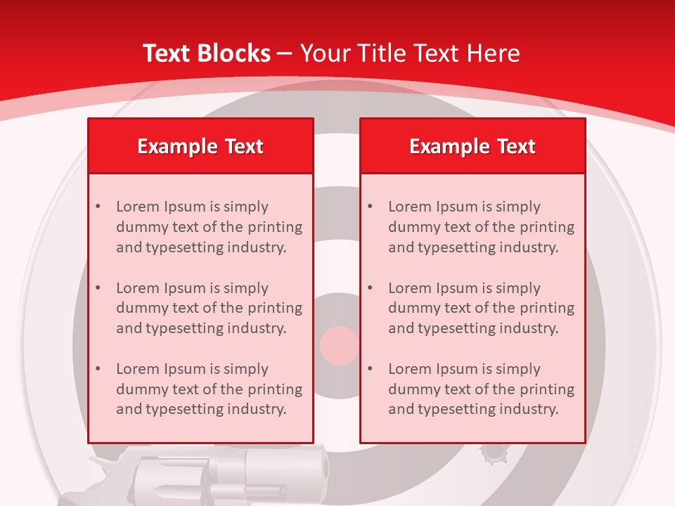 A Gun And A Target On A Red And White Background PowerPoint Template