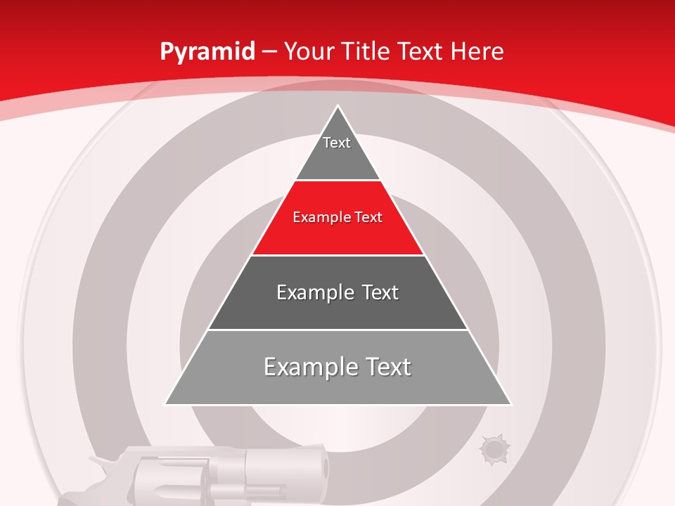 A Gun And A Target On A Red And White Background PowerPoint Template