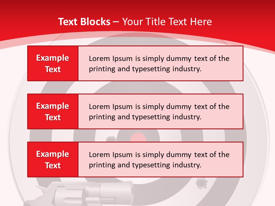 A Gun And A Target On A Red And White Background PowerPoint Template