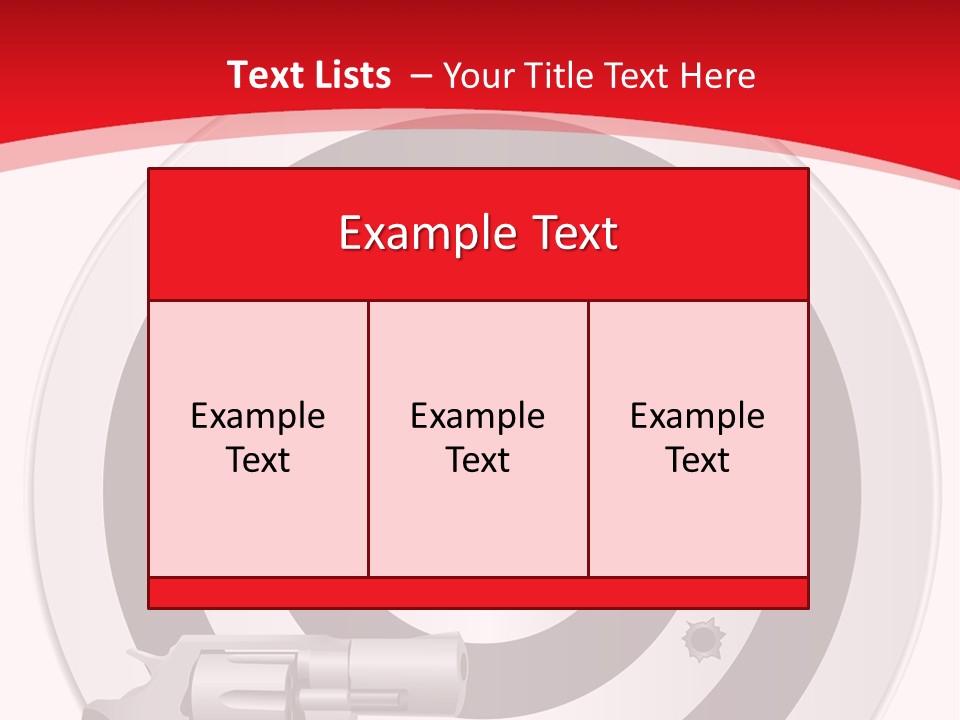 A Gun And A Target On A Red And White Background PowerPoint Template