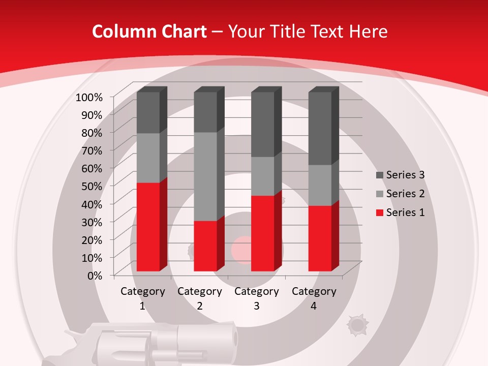 A Gun And A Target On A Red And White Background PowerPoint Template