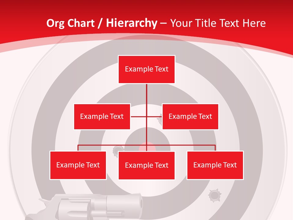 A Gun And A Target On A Red And White Background PowerPoint Template