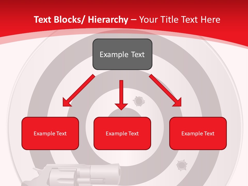 A Gun And A Target On A Red And White Background PowerPoint Template