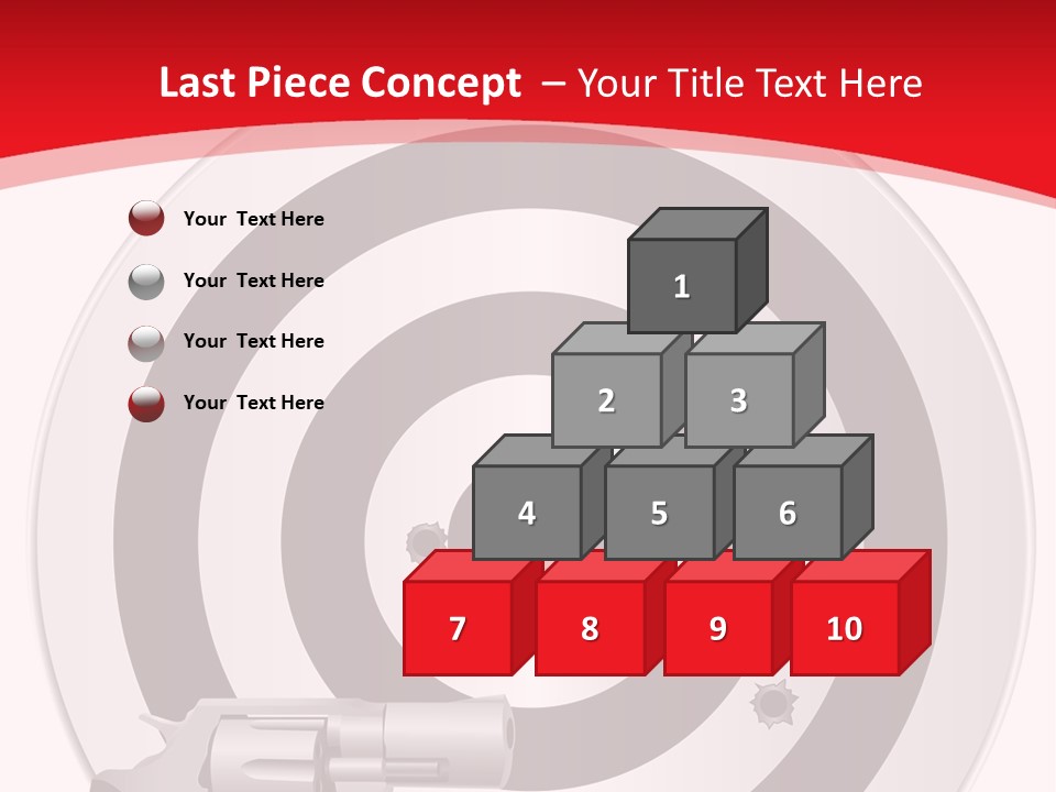 A Gun And A Target On A Red And White Background PowerPoint Template
