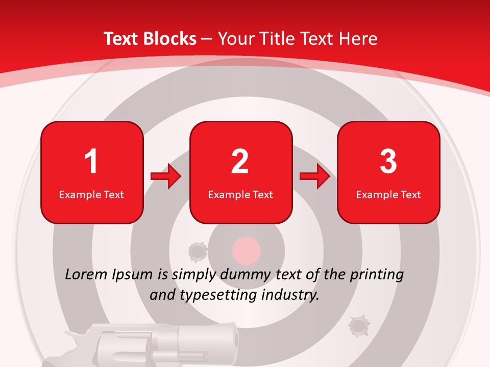 A Gun And A Target On A Red And White Background PowerPoint Template