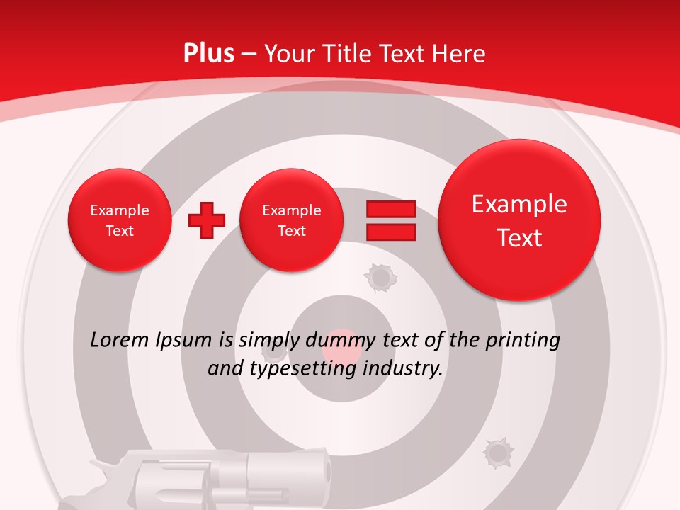 A Gun And A Target On A Red And White Background PowerPoint Template