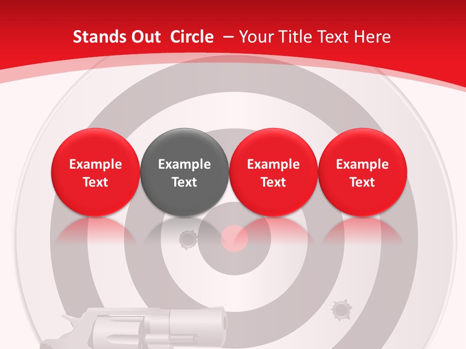 A Gun And A Target On A Red And White Background PowerPoint Template