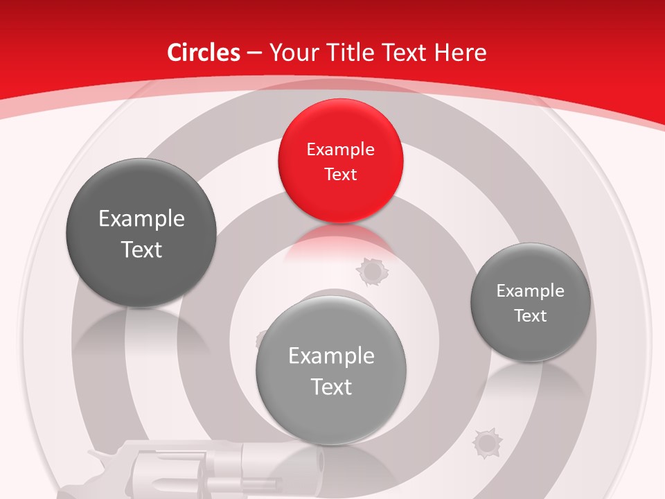 A Gun And A Target On A Red And White Background PowerPoint Template