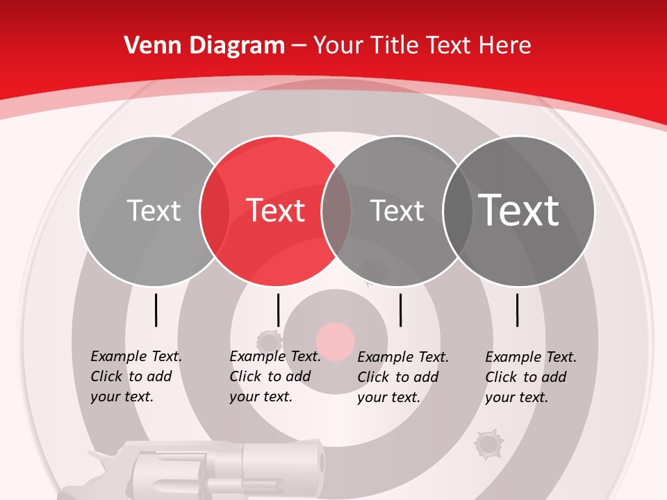 A Gun And A Target On A Red And White Background PowerPoint Template