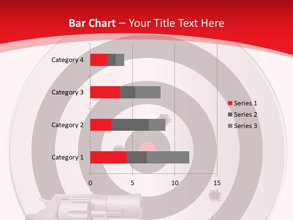 A Gun And A Target On A Red And White Background PowerPoint Template