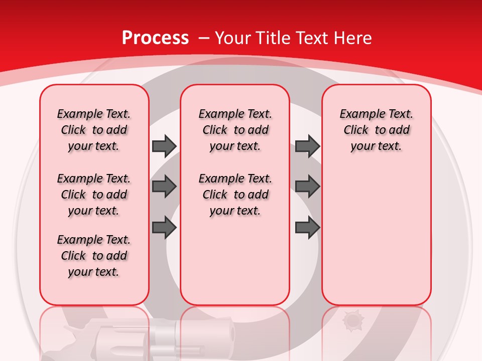 A Gun And A Target On A Red And White Background PowerPoint Template