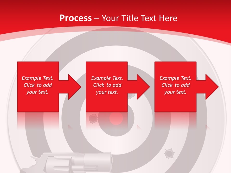 A Gun And A Target On A Red And White Background PowerPoint Template