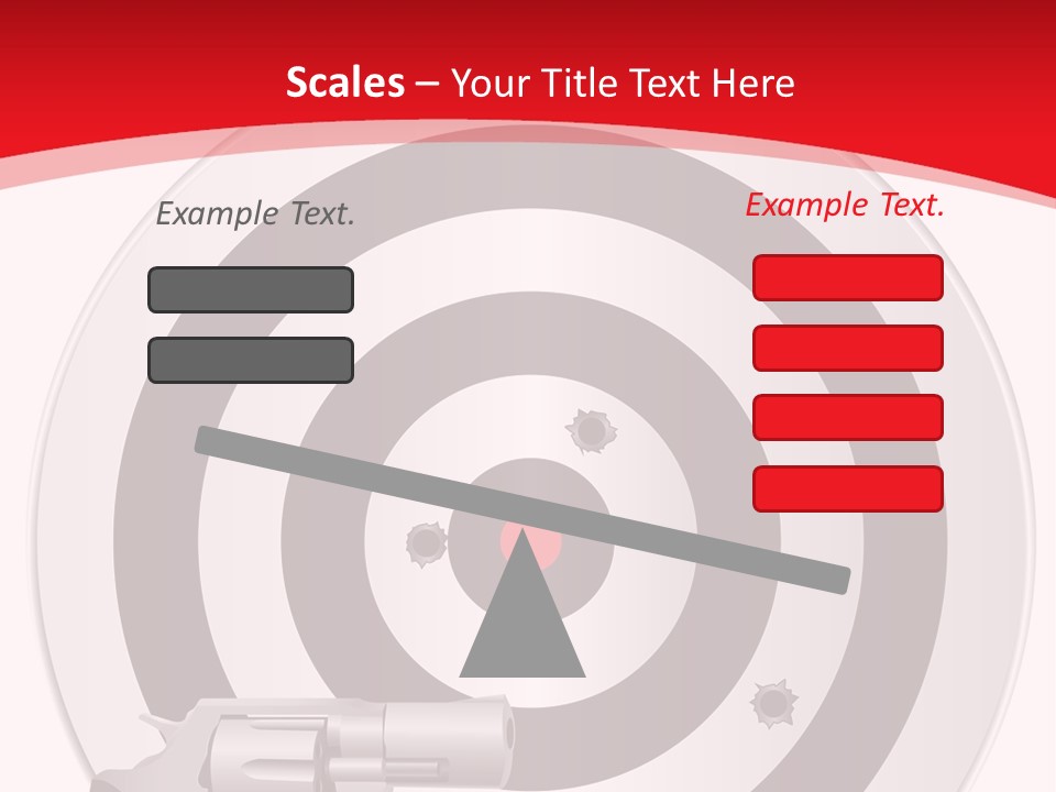 A Gun And A Target On A Red And White Background PowerPoint Template