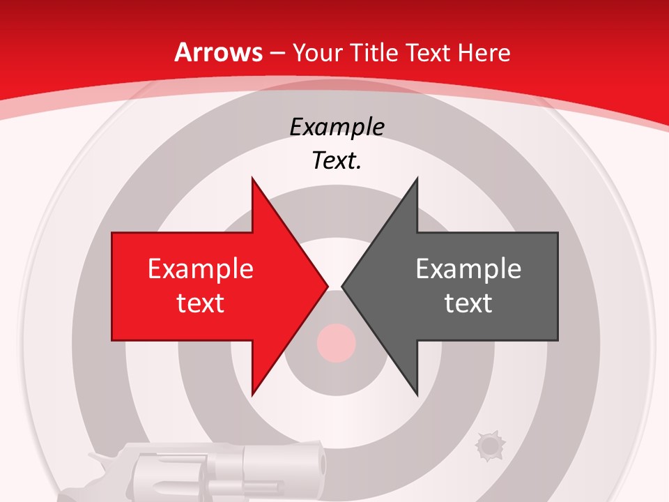 A Gun And A Target On A Red And White Background PowerPoint Template