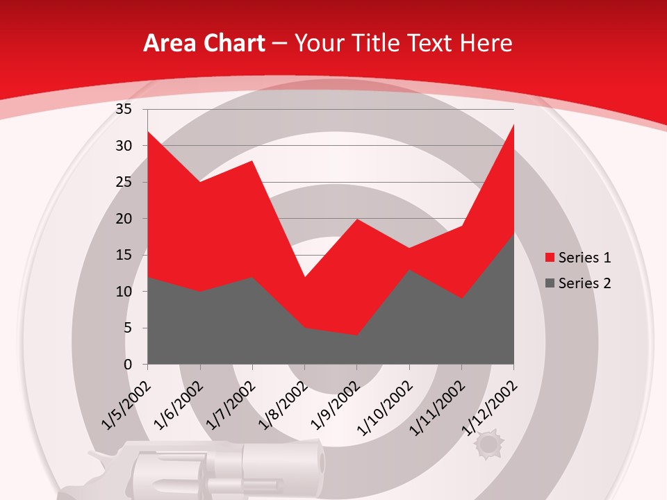A Gun And A Target On A Red And White Background PowerPoint Template