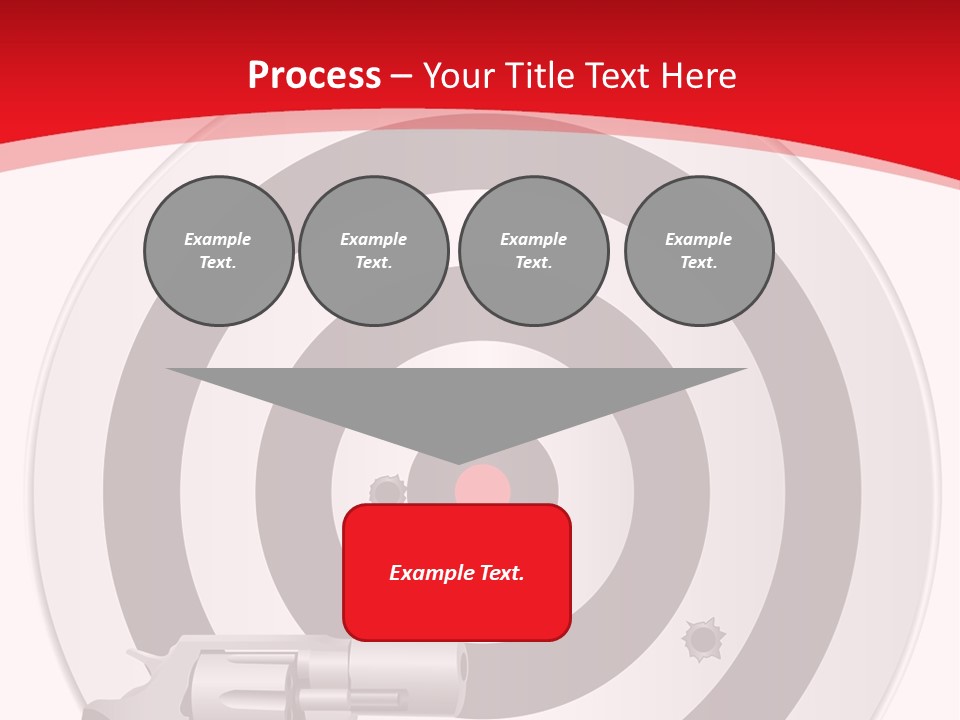A Gun And A Target On A Red And White Background PowerPoint Template