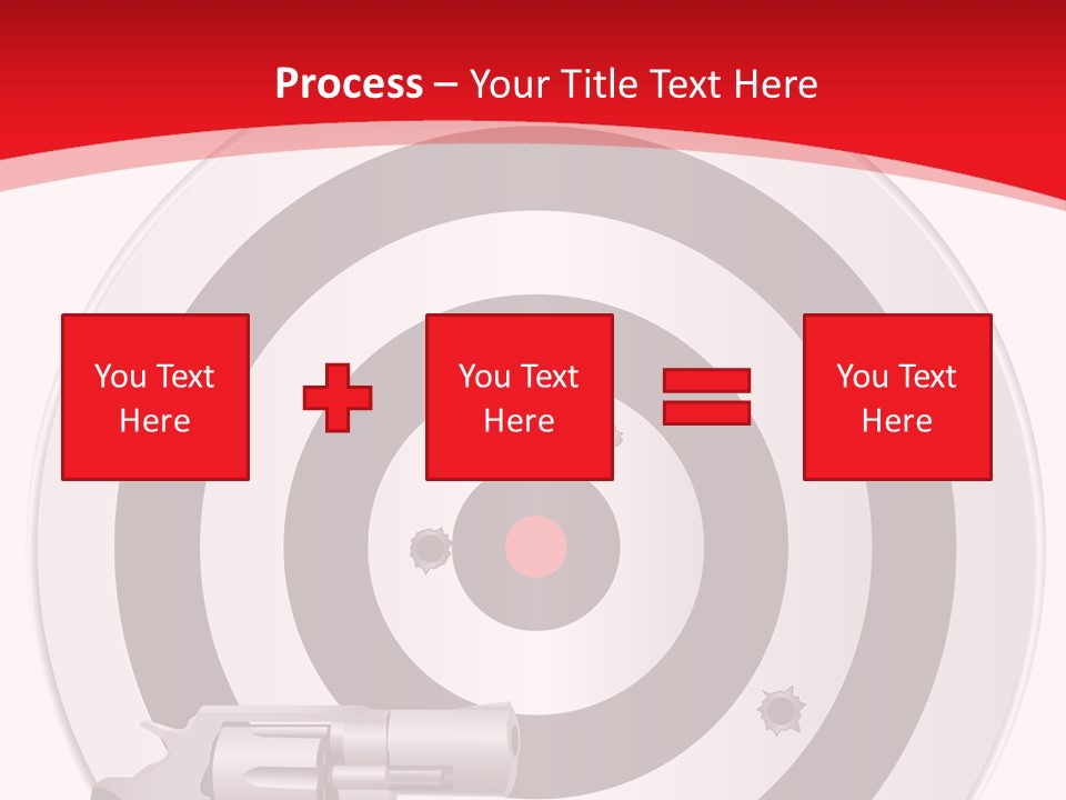 A Gun And A Target On A Red And White Background PowerPoint Template