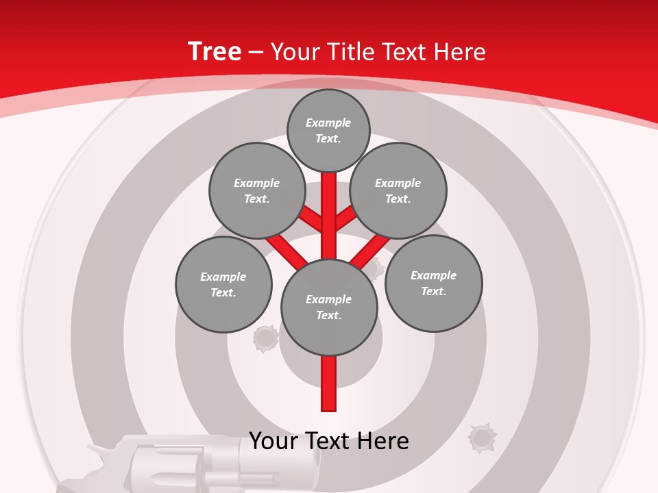 A Gun And A Target On A Red And White Background PowerPoint Template