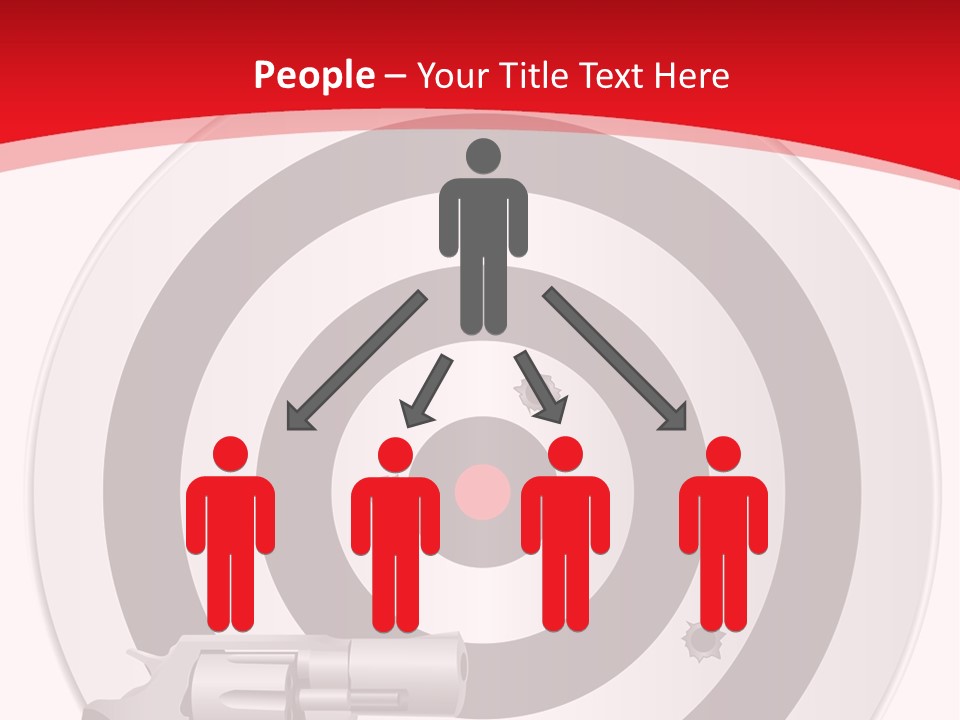 A Gun And A Target On A Red And White Background PowerPoint Template