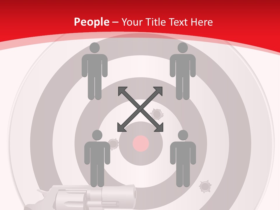 A Gun And A Target On A Red And White Background PowerPoint Template