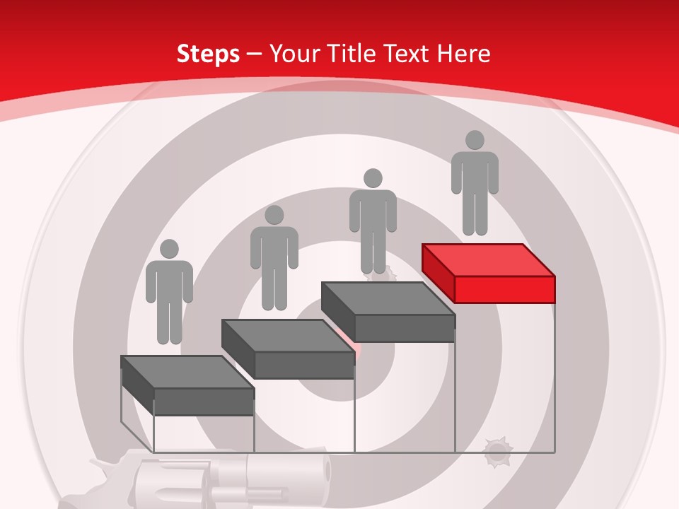 A Gun And A Target On A Red And White Background PowerPoint Template