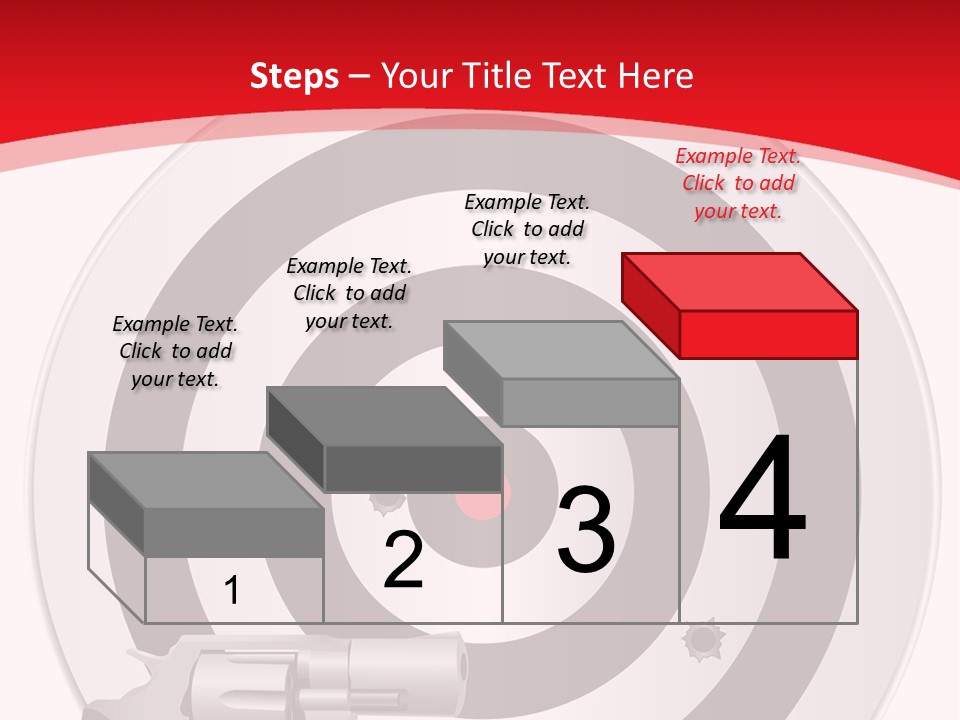 A Gun And A Target On A Red And White Background PowerPoint Template