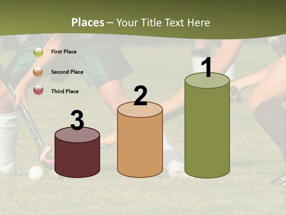 A Group Of People Playing A Game Of Field Hockey PowerPoint Template
