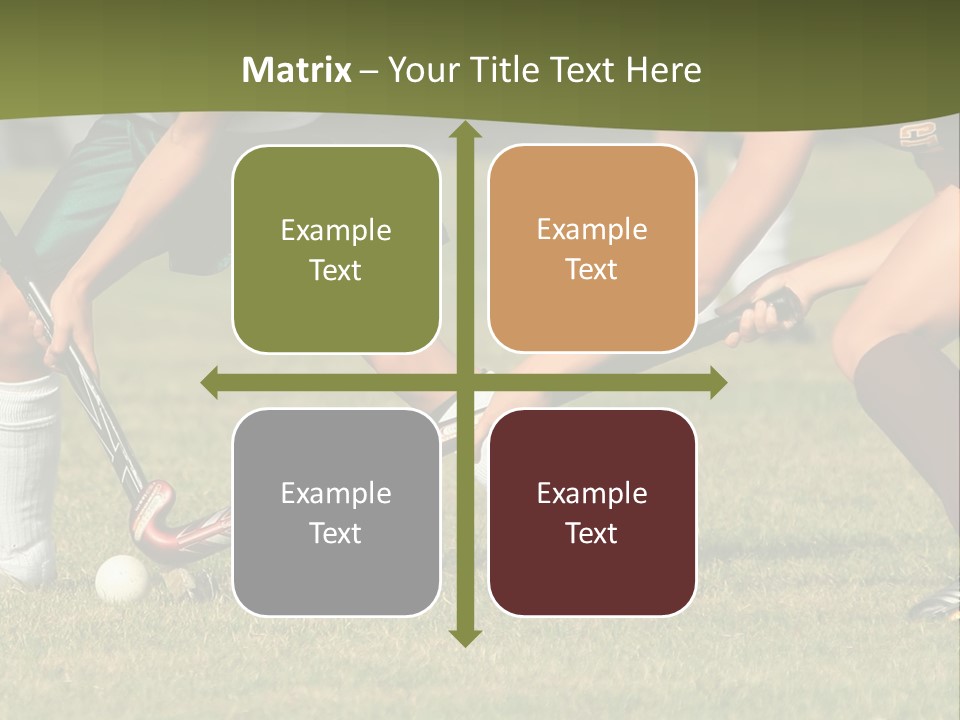 A Group Of People Playing A Game Of Field Hockey PowerPoint Template