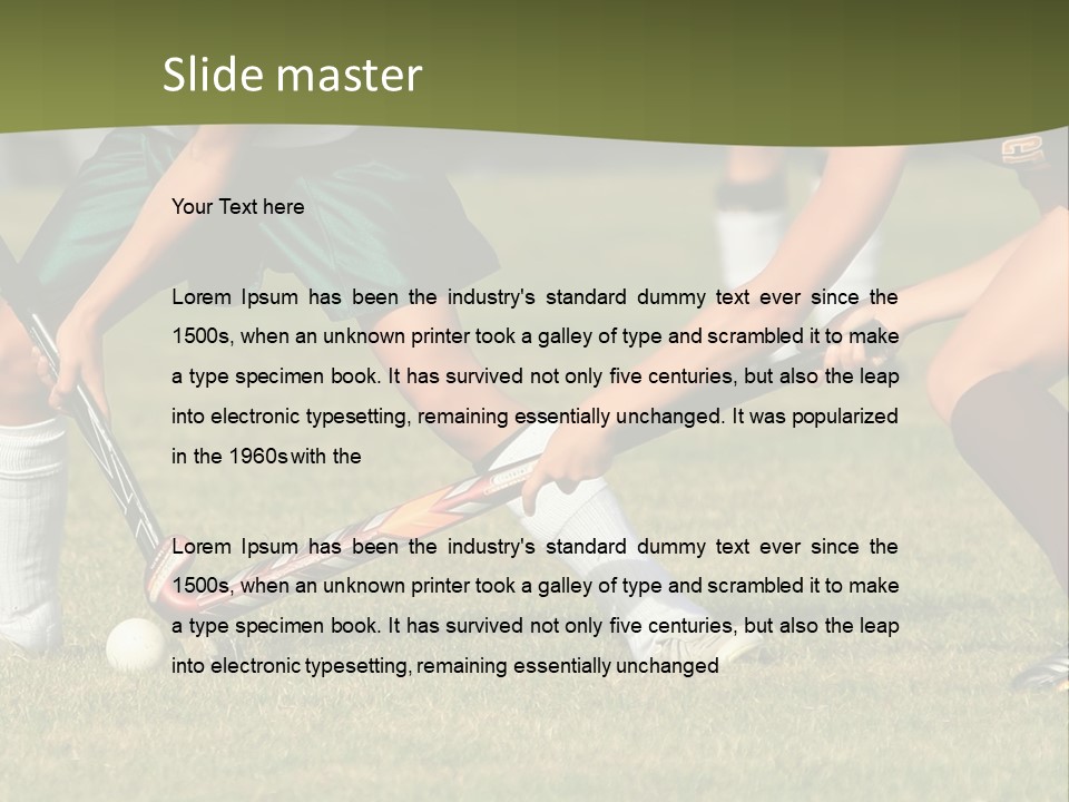 A Group Of People Playing A Game Of Field Hockey PowerPoint Template