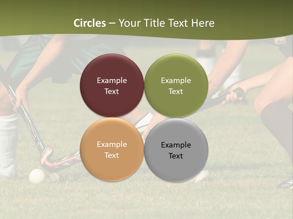 A Group Of People Playing A Game Of Field Hockey PowerPoint Template
