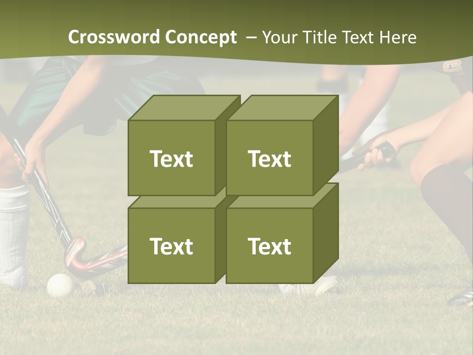 A Group Of People Playing A Game Of Field Hockey PowerPoint Template