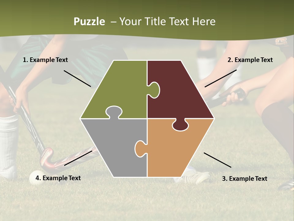 A Group Of People Playing A Game Of Field Hockey PowerPoint Template