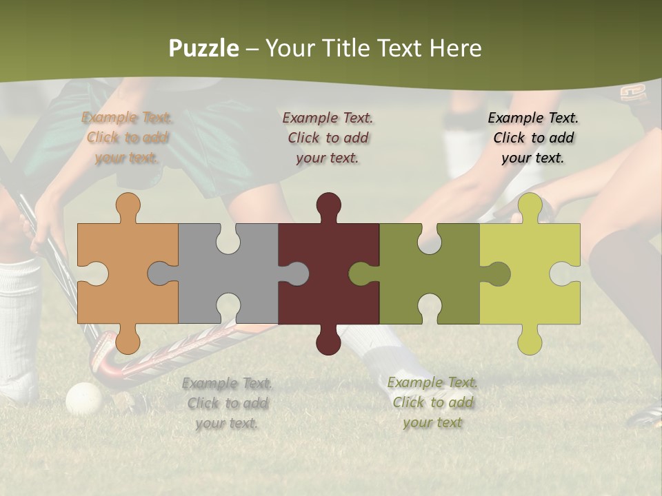 A Group Of People Playing A Game Of Field Hockey PowerPoint Template