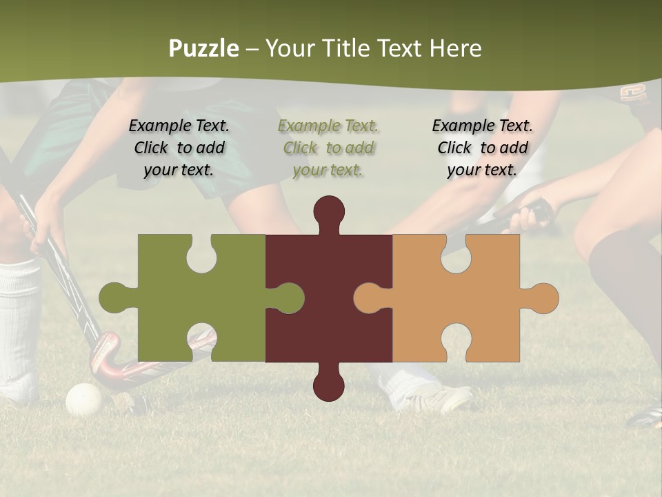 A Group Of People Playing A Game Of Field Hockey PowerPoint Template