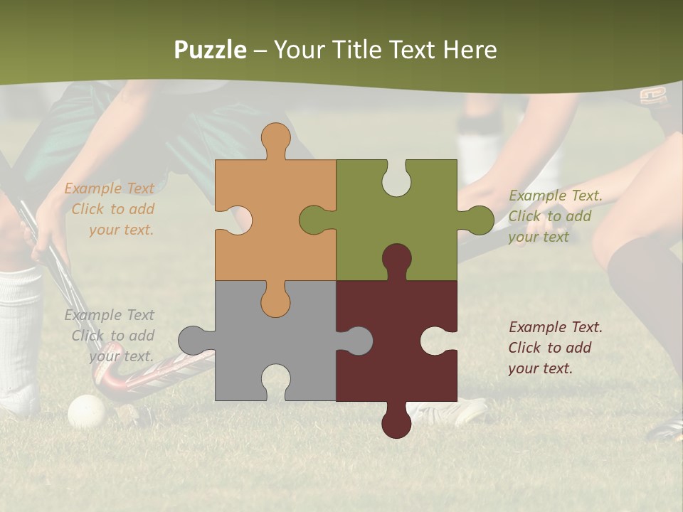 A Group Of People Playing A Game Of Field Hockey PowerPoint Template