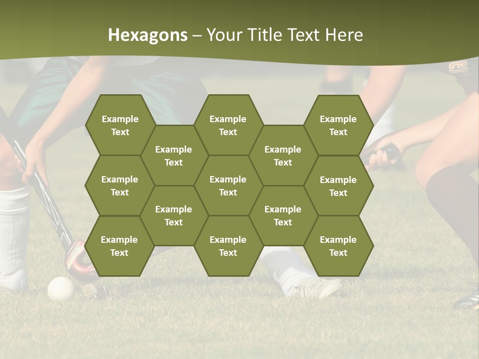 A Group Of People Playing A Game Of Field Hockey PowerPoint Template