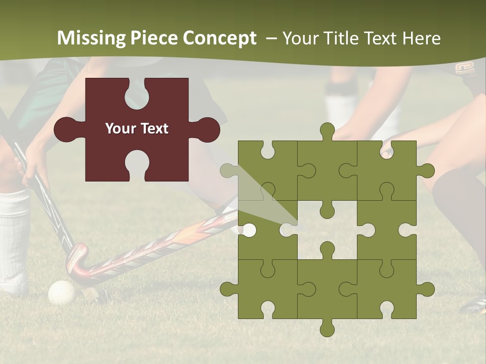 A Group Of People Playing A Game Of Field Hockey PowerPoint Template