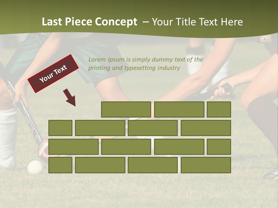 A Group Of People Playing A Game Of Field Hockey PowerPoint Template